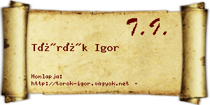 Török Igor névjegykártya