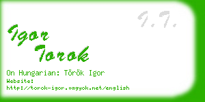 igor torok business card